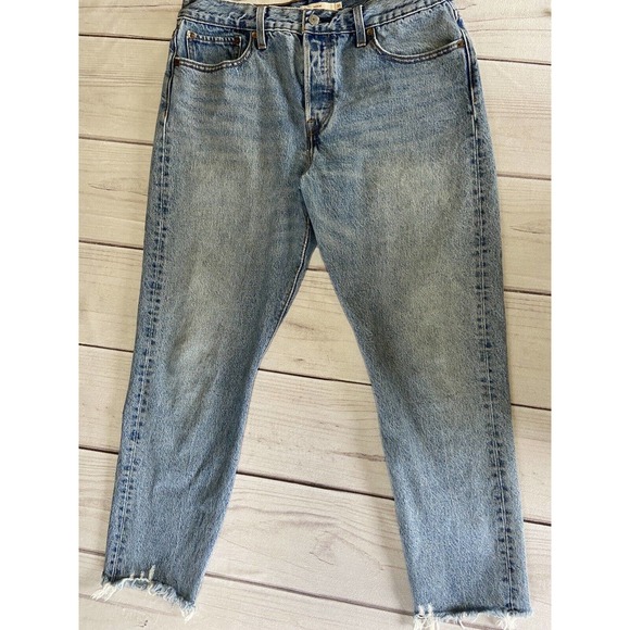 Levi's Denim - Levi's Jeans Women's Size 31 Blue Wedgie Button Fly Cropped High Rise Raw Hem
